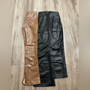 Bundle 3 faux leather pants, Zara, H&M and I.N.C